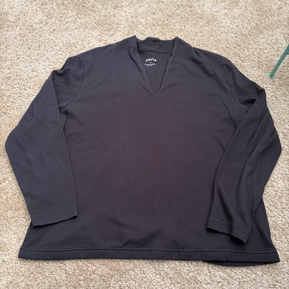 Orvis Black V-Neck Long Sleeve